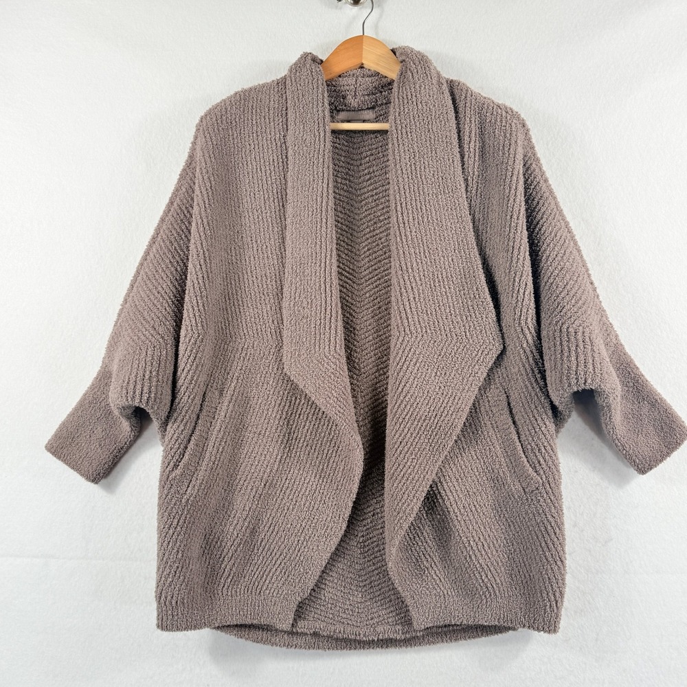 Barefoot Dreams Cardigan Womens XXS XS Tan Taupe Cozy Chic Loungewear Soft Girl